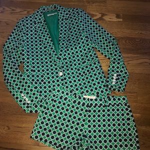 Michael Michael Kors green dot blazer & short set